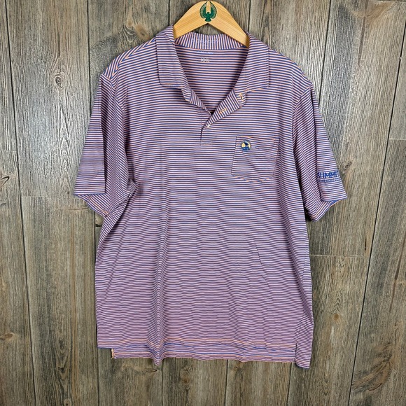 B. Draddy Golf Polo Shirt Striped The Summit at Pebble Beach Golf Links Mens XXL - Picture 1 of 7